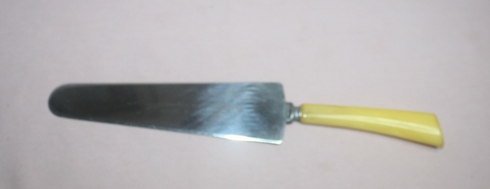 VTG. ADVERTISING NECHES FARMERS ELEVATOR CO. N.D. CAKE KNIFE CELLULIOD HANDLE