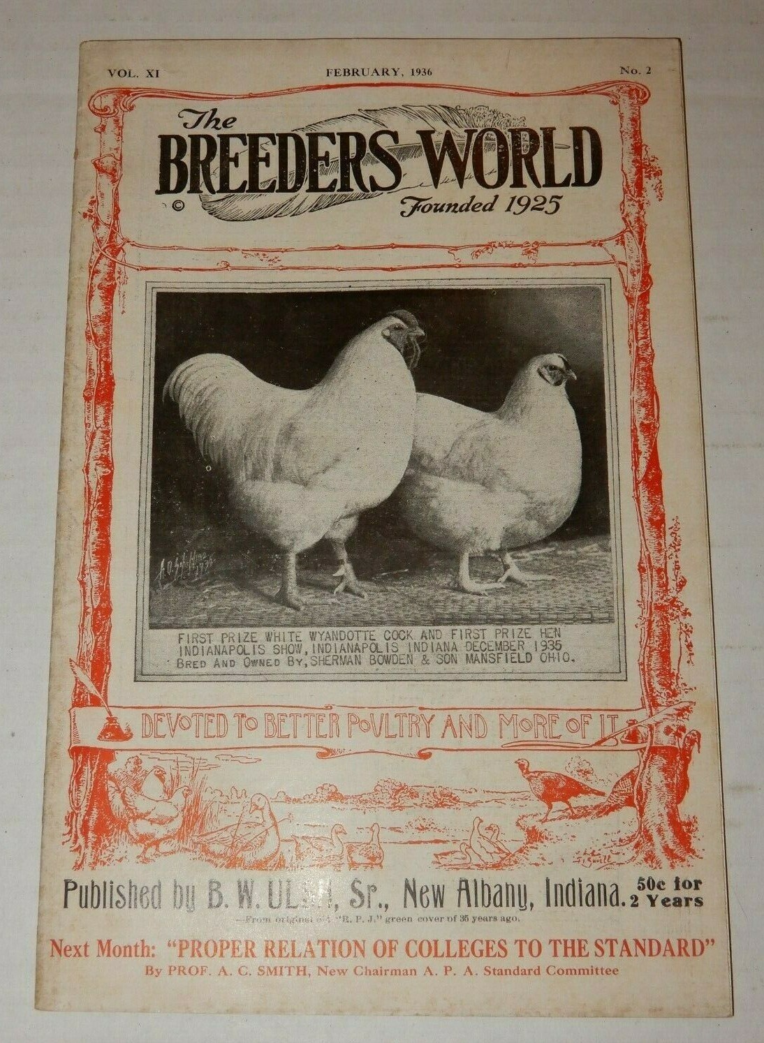 Vintage The Breeders World Magazine Booklet February 1936 Vol XI No 2