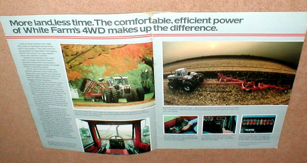 WHITE Field Boss 4-225 + 4-270 Tractors Full Color 8 Page Dealer Brochure