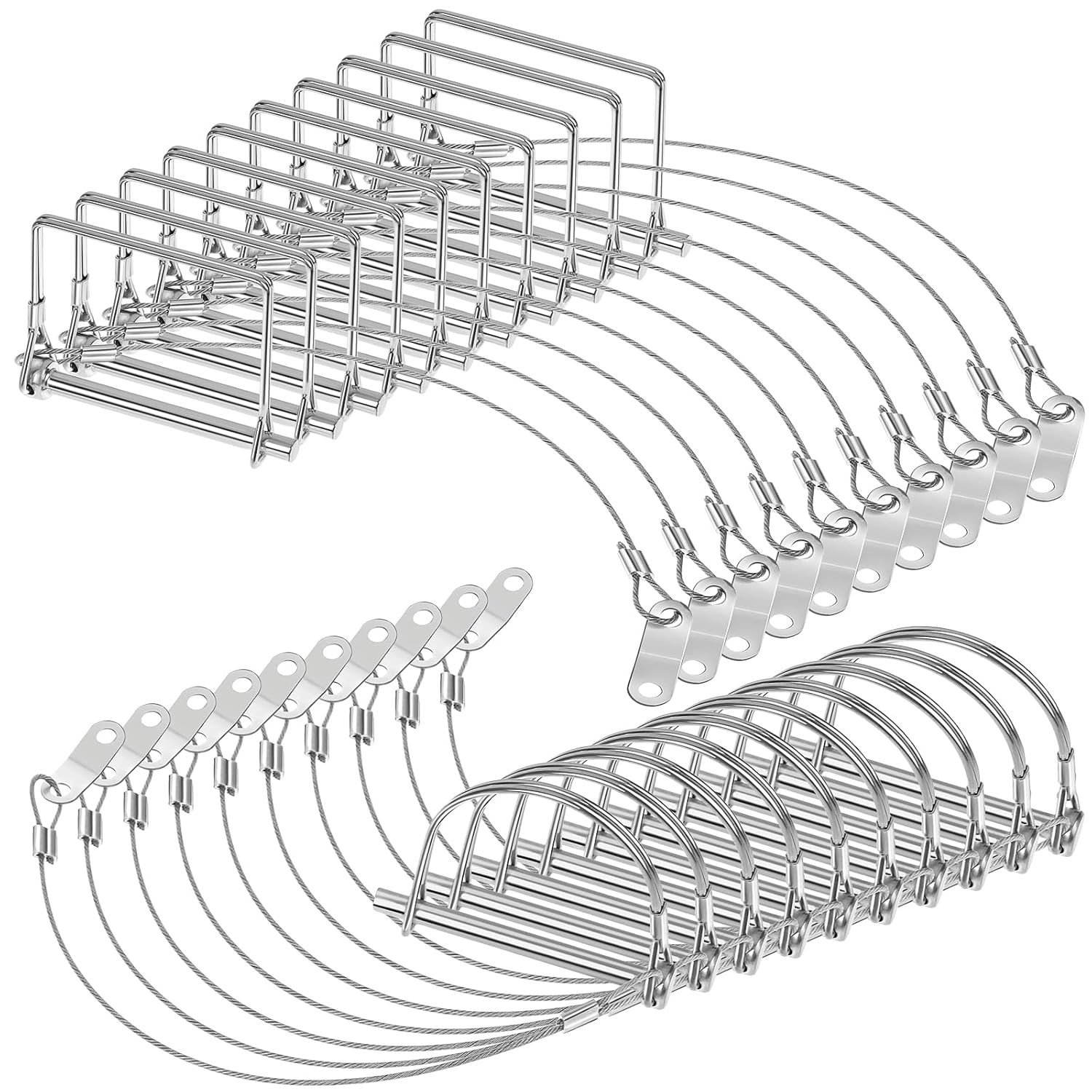 20 Pcs Trailer Coupler Pin round Wire Shaft Locking Pin 2-3/4&Prime; X 1/4&Prime; Heavy Duty