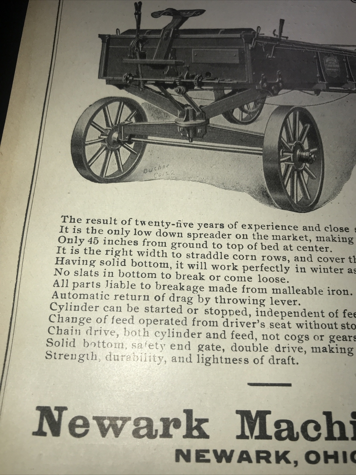1908 Miller Manure Spreader Farm Advertising – Newark – Ohio