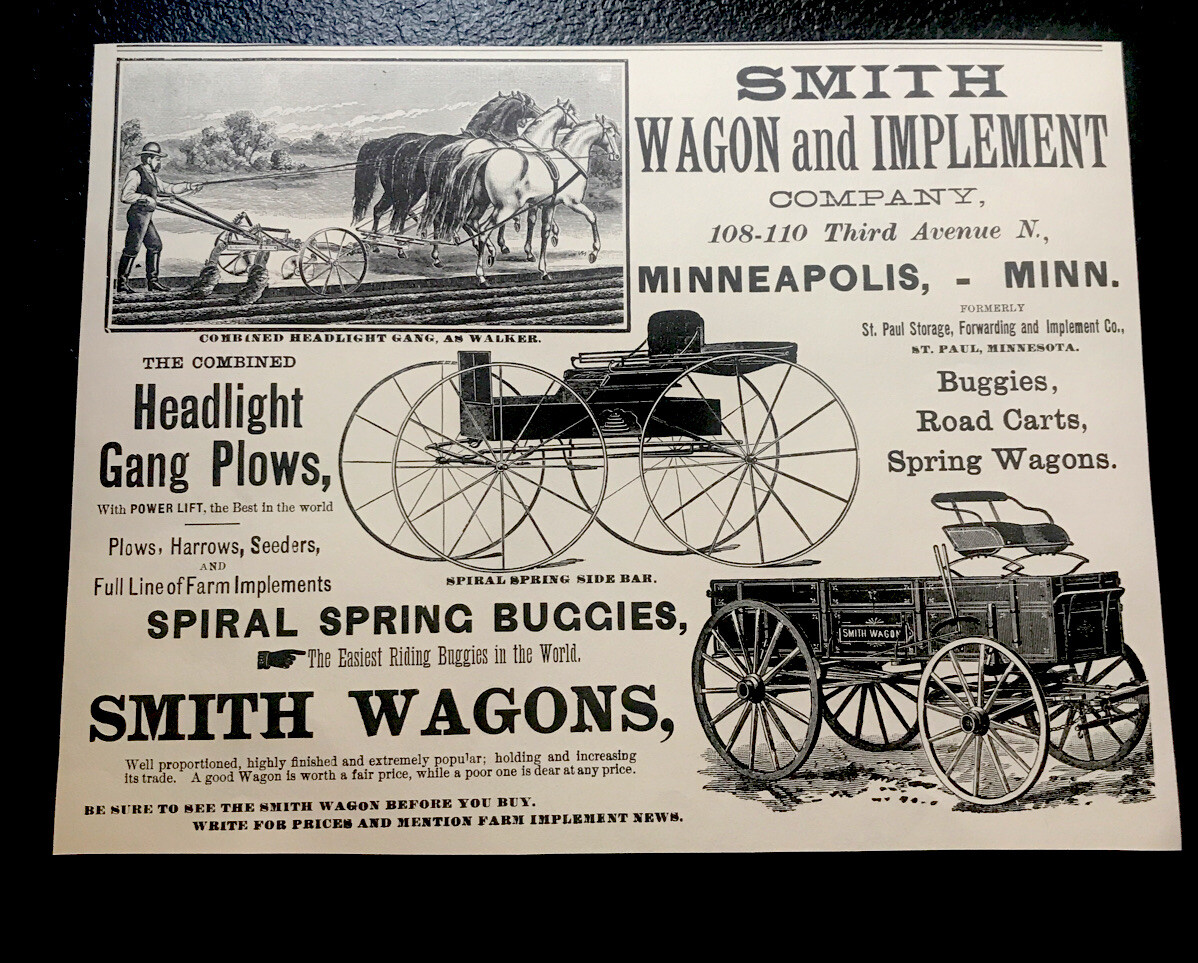 1889 Smith Wagon & Implement Farm Advertising – Minneapolis – Minnesota