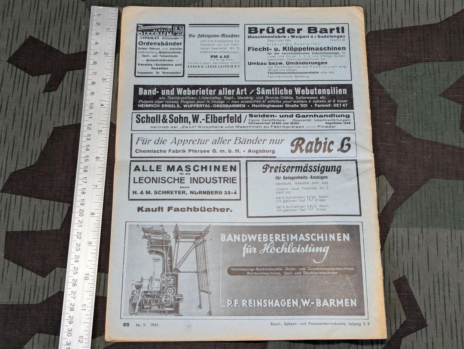 Vintage WWII German May 1941 Machinery Trade Journal Textile Industry Magazine
