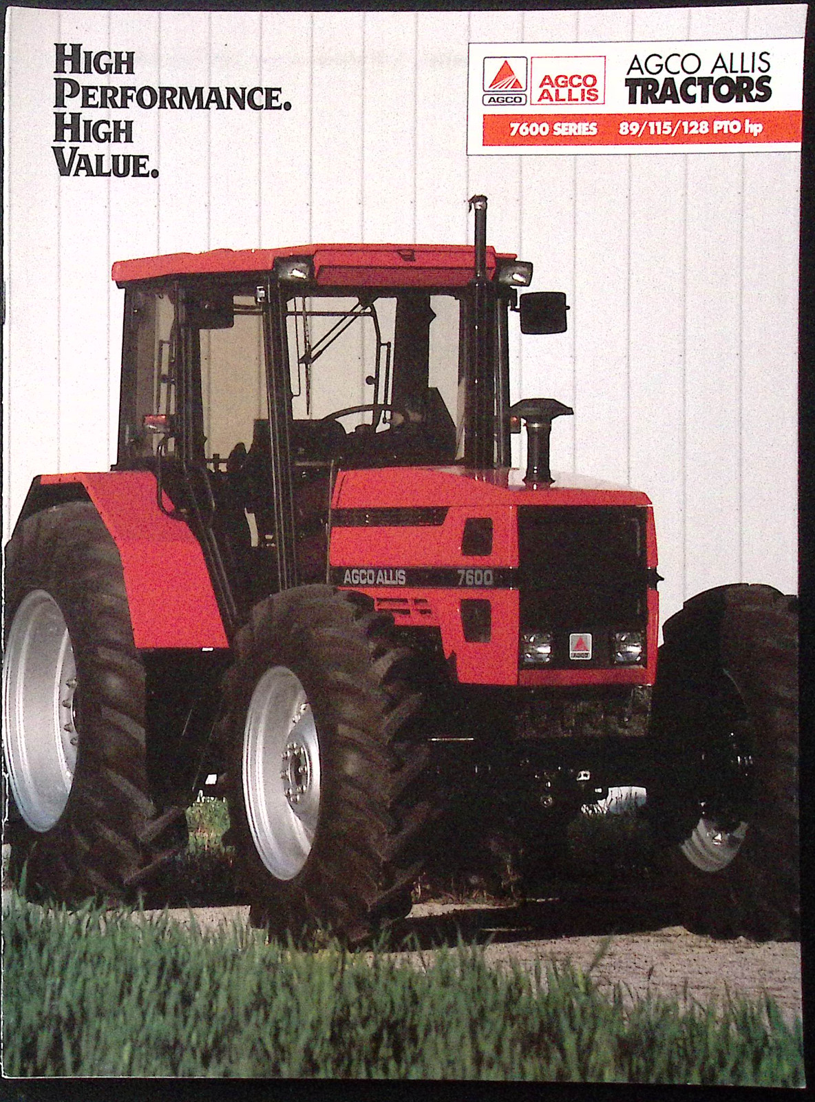 AGCO ALLIS 7600 Series 89/115/128 HP Tractors Specs Sales Brochure