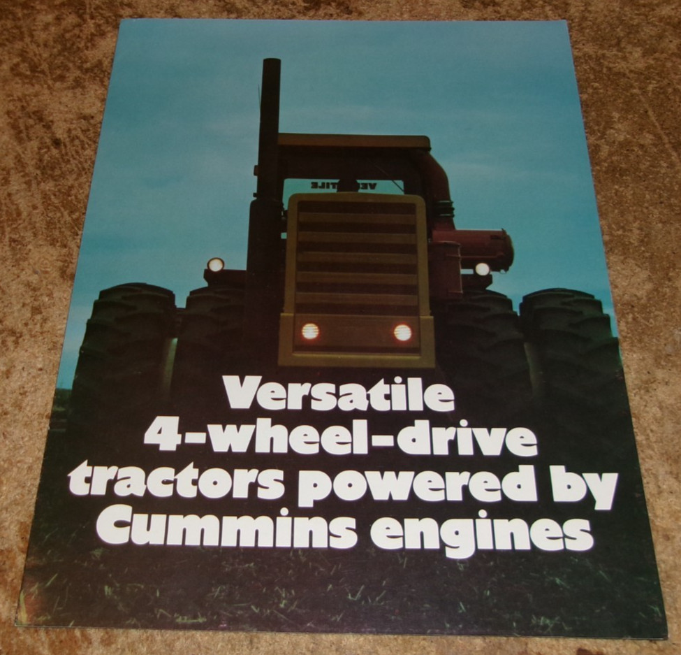 1977 versatile 4wd tractors powered by cummins 3 page brochure very good used