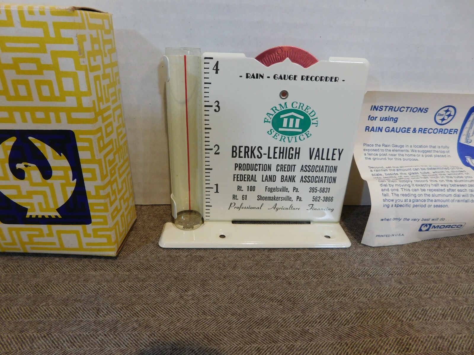 Vintage Rain Gauge Farm Credit Service Berks – Lehigh Valley