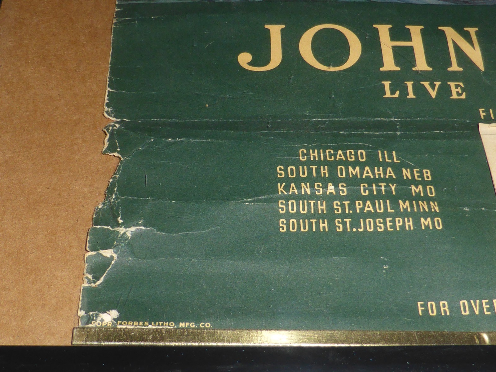 VINTAGE FRAMED JOHN CLAY CO LIVESTOCK COMMISSION CALENDAR ADVERTISING LITHO SHIP