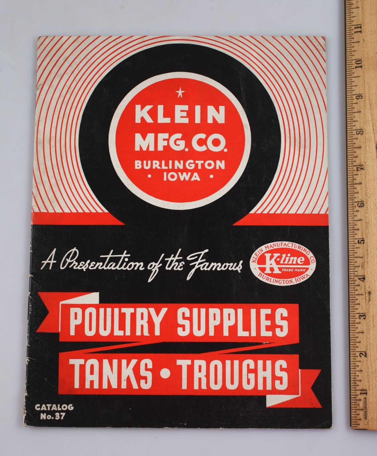 1937 Klein Mfg. Co. Poultry Supplies Farm Tanks Troughs Catalog Burlington Iowa