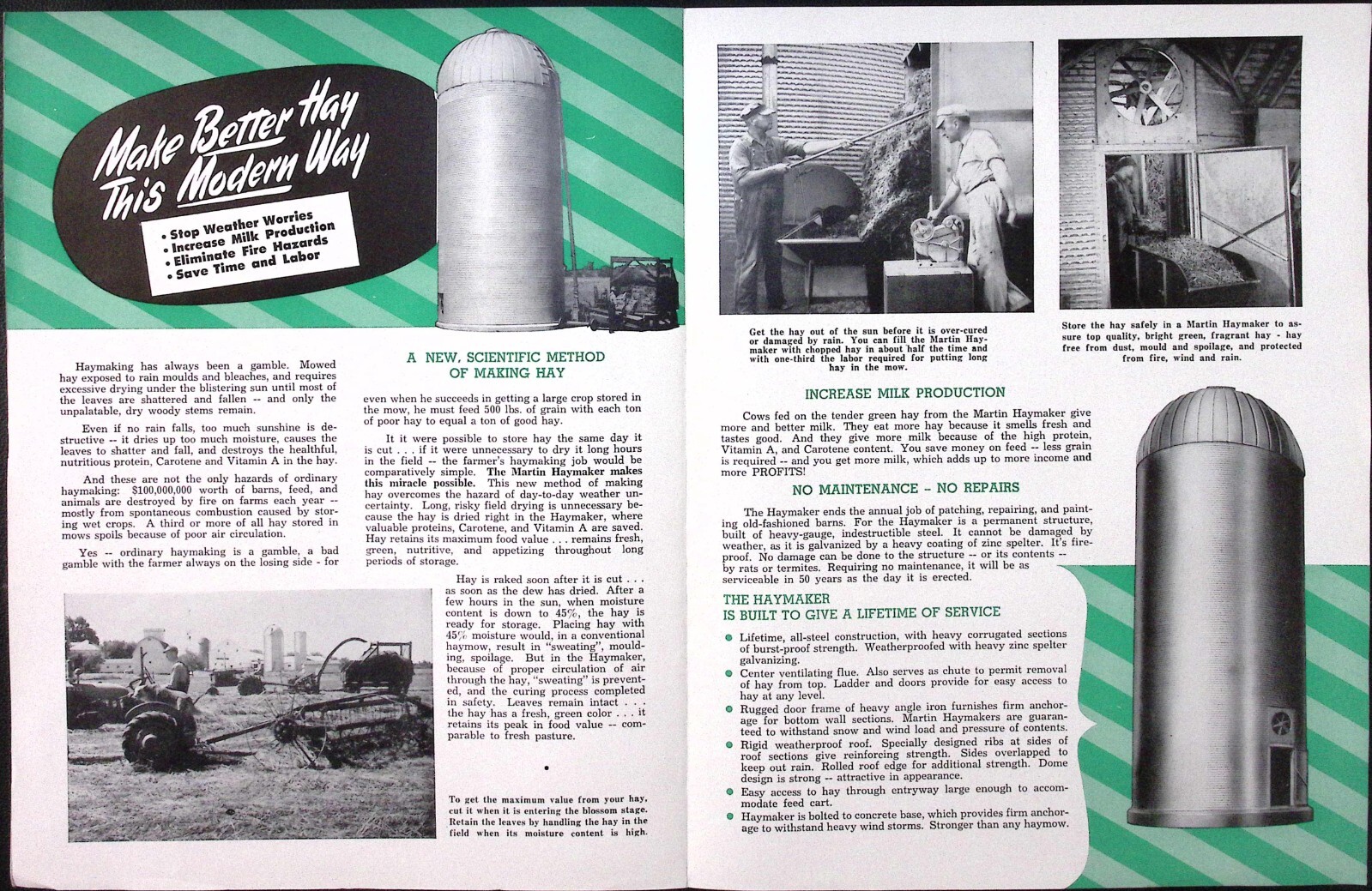 1950 Martin Haymakers Martin Steel Bilt Farm Buildings Brochure