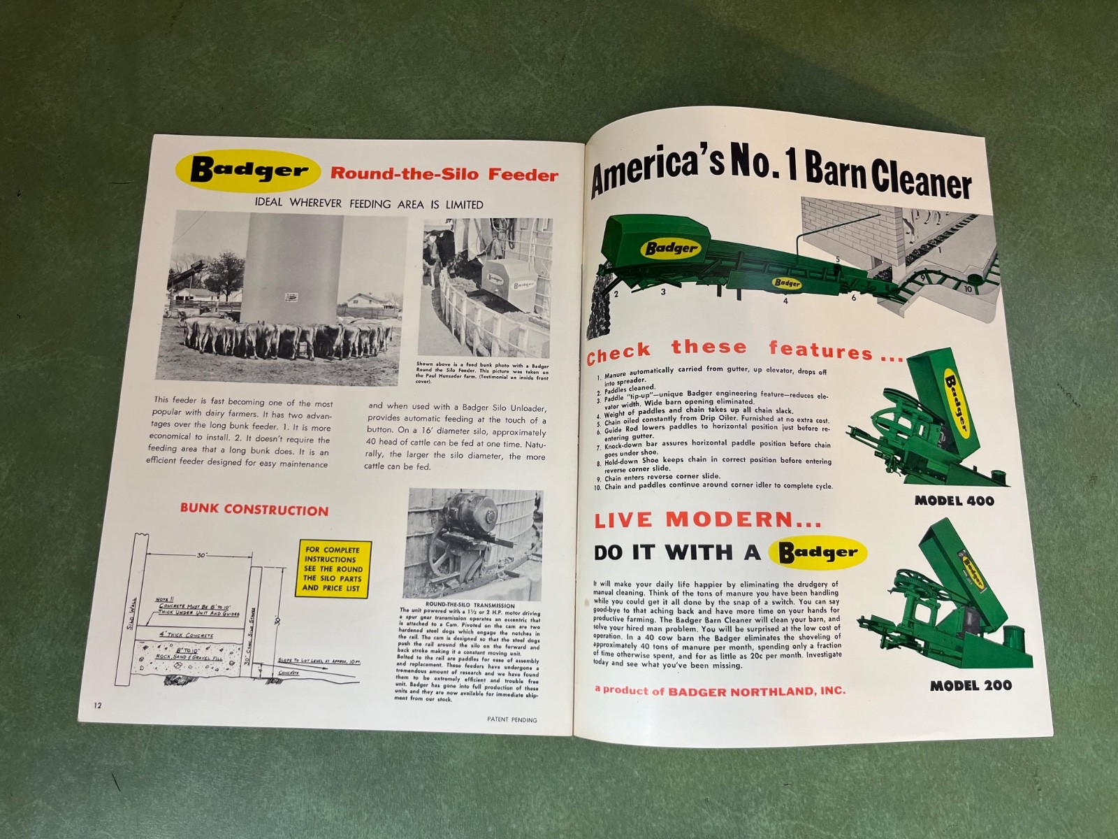 Original 1960&rsquo;s Badger Silo Unloader & Bunk Feeders Sales Brochure
