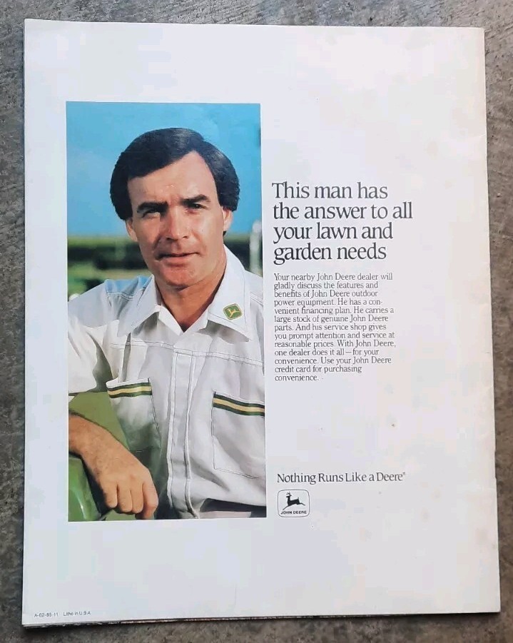 Vintage 1985 John Deere Outdoor Power Equipment Dealers Brochure