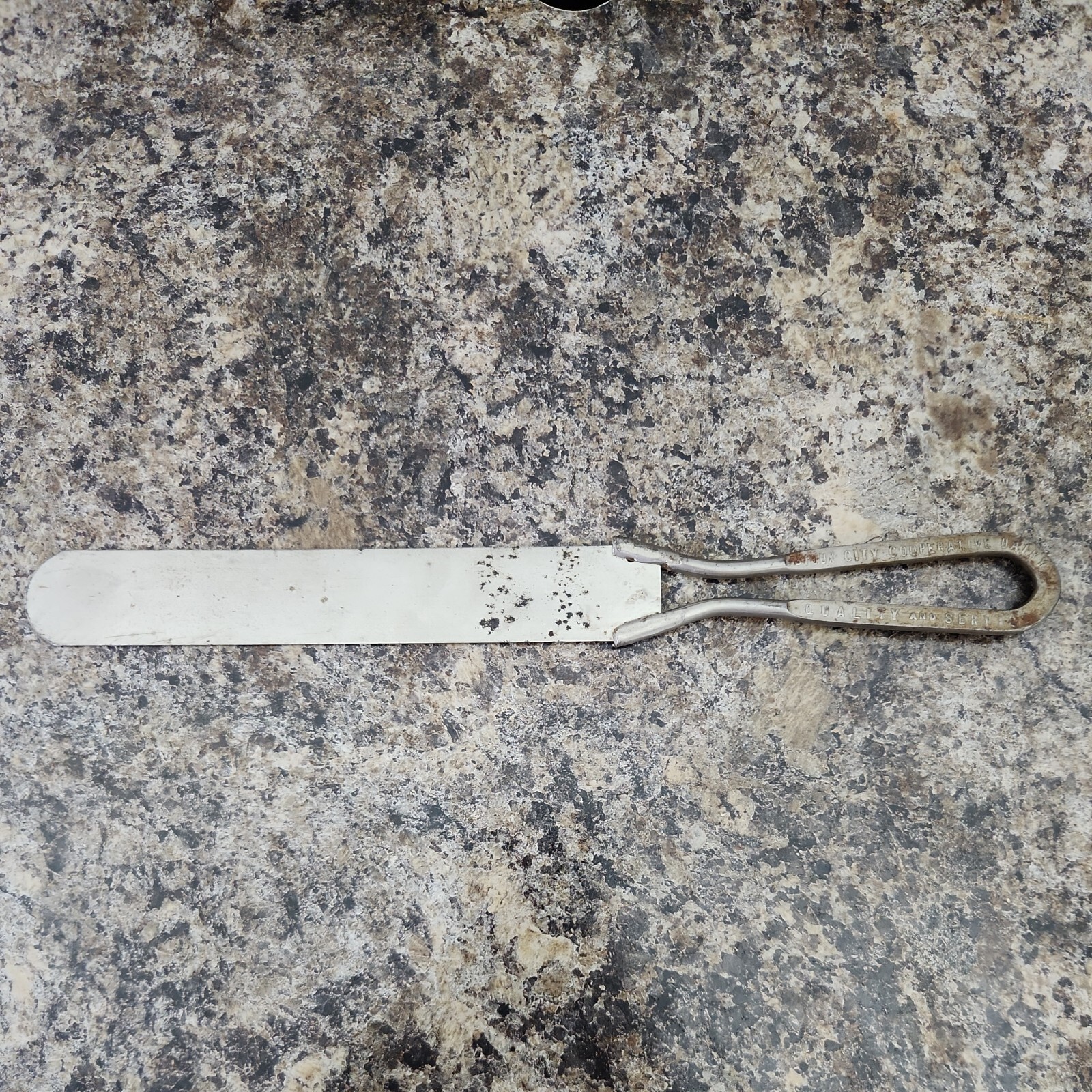Vintage Sioux City Cooperative Dairy Metal Spatula Cake Pie Server Knife