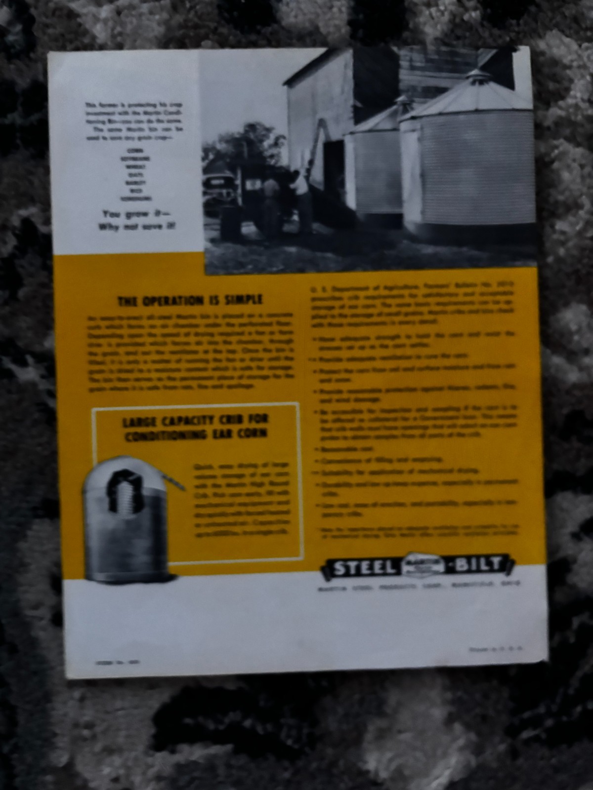 Martin Steel-Bilt Corn & Grain Bins For 1950 Brochure DCPA26
