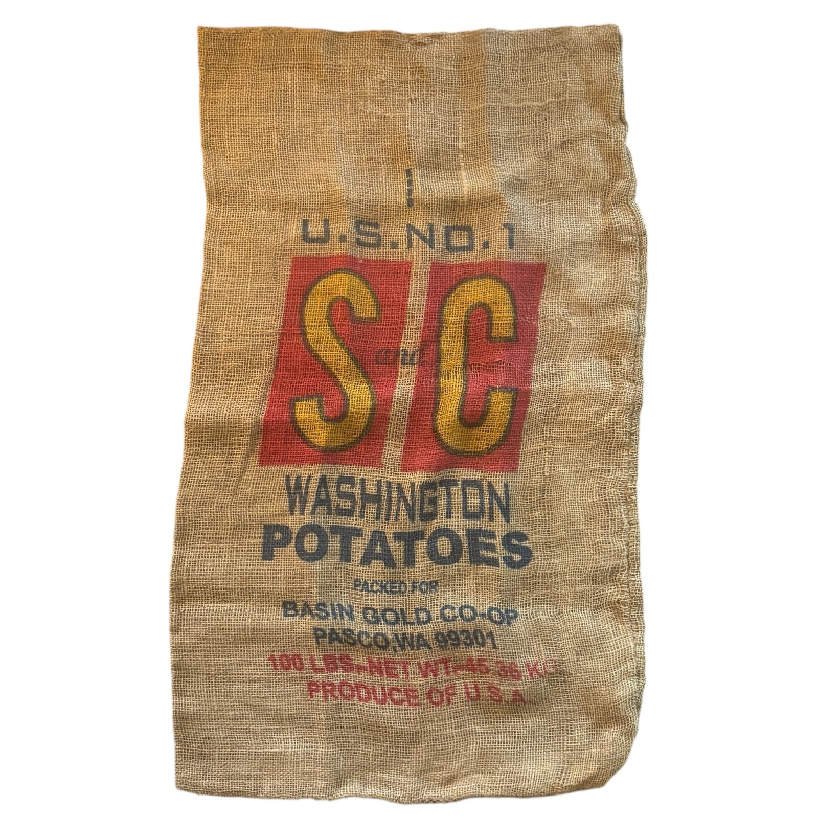 S&C Pasko Washington Potatoes Sack Burlap Bag Skone & Connors US #1