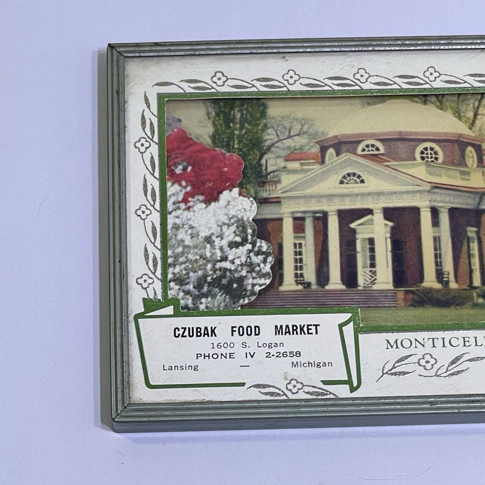 Monticello Thomas Jefferson Thermometer Ad Advertisement Czubak Market MI