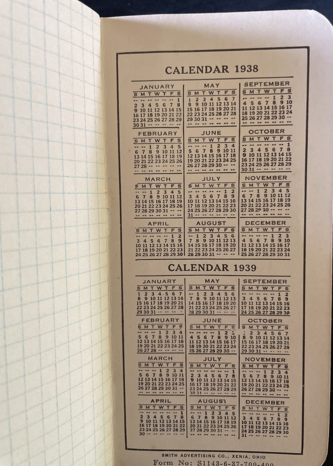 Vintage 1938 39 Plymouth Binder Twine Cordage Co. Pocket Memo Note Book | Clean!