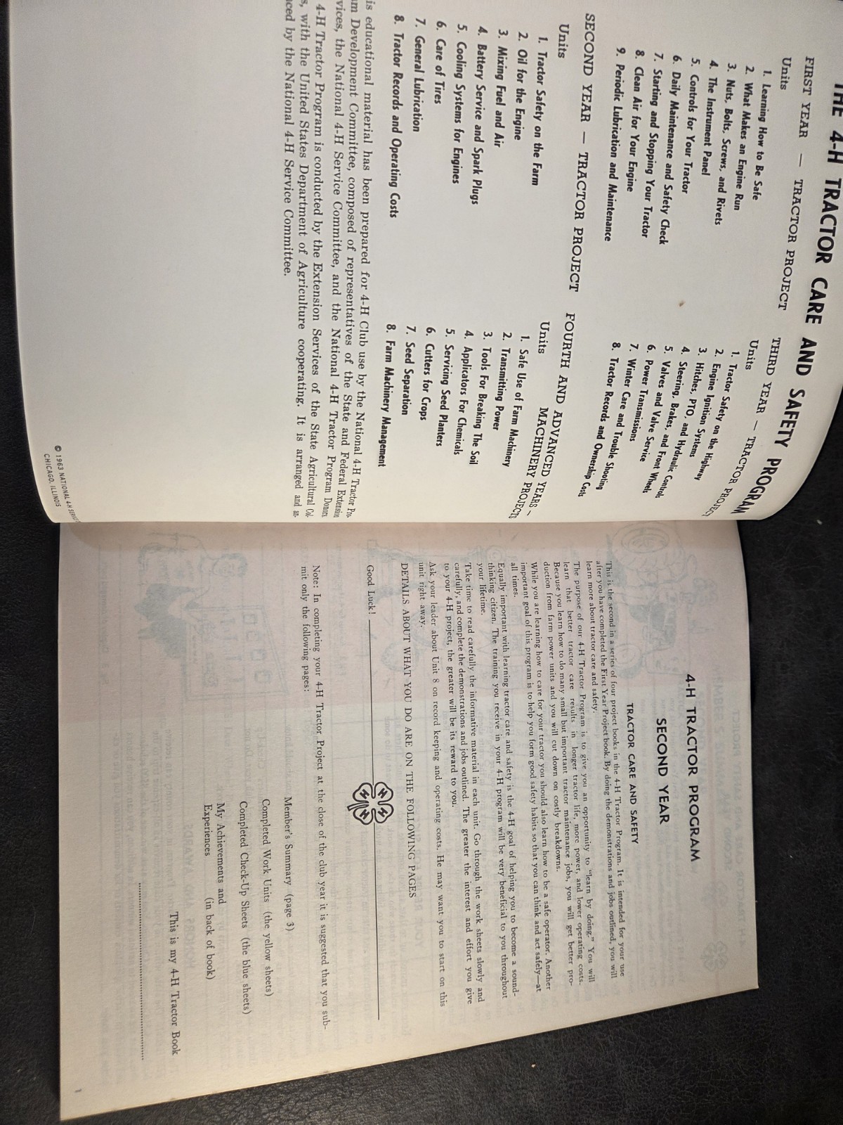 Vintage 1960s 4-H Manual Lot (5) Tractor Small Engine Automotive Safety Iowa
