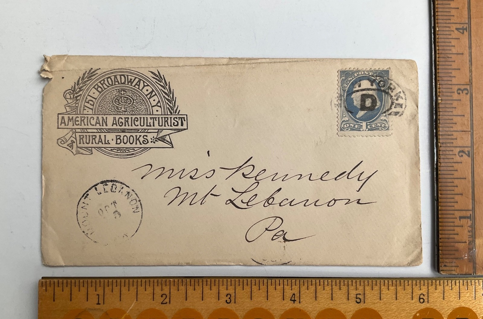 1883 American Agriculturist Orange Judd Advertising Mailer Return Card Cover WOW