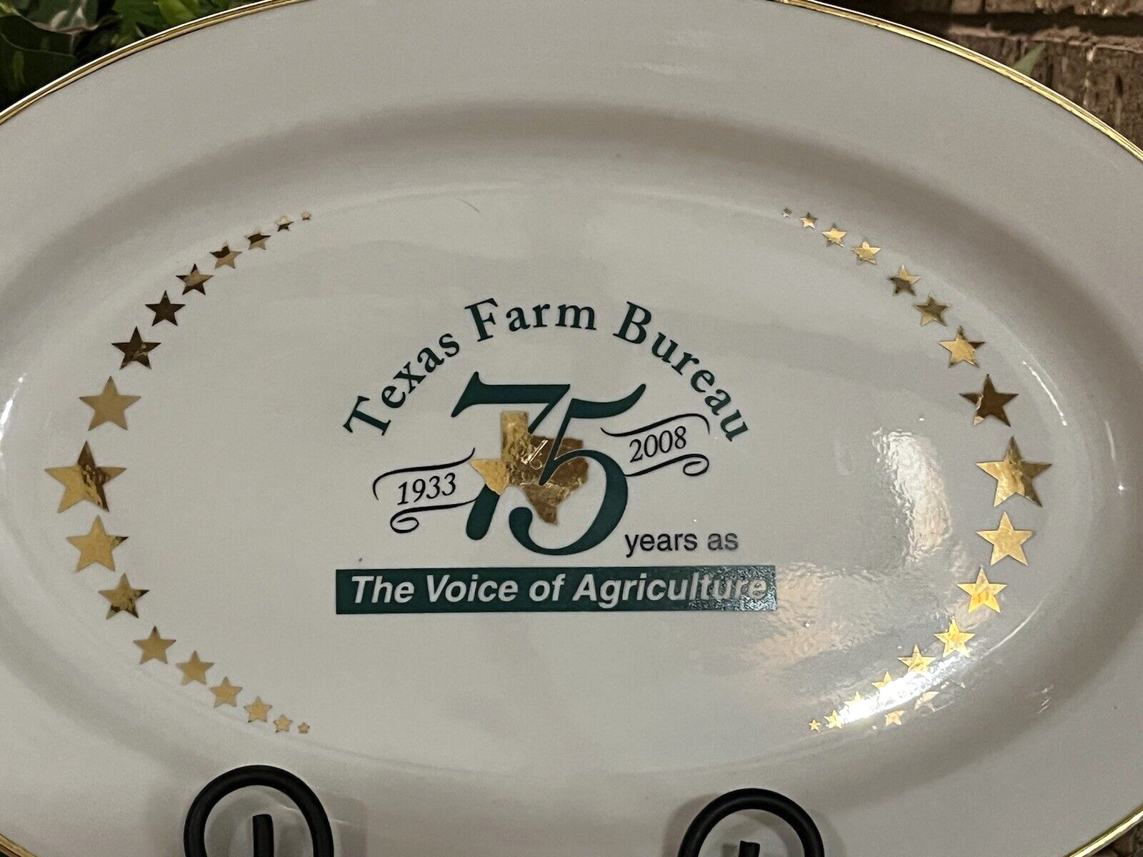 Texas Farm Bureau 75th Anniversary Platter Voice of Agriculture 1933-2008