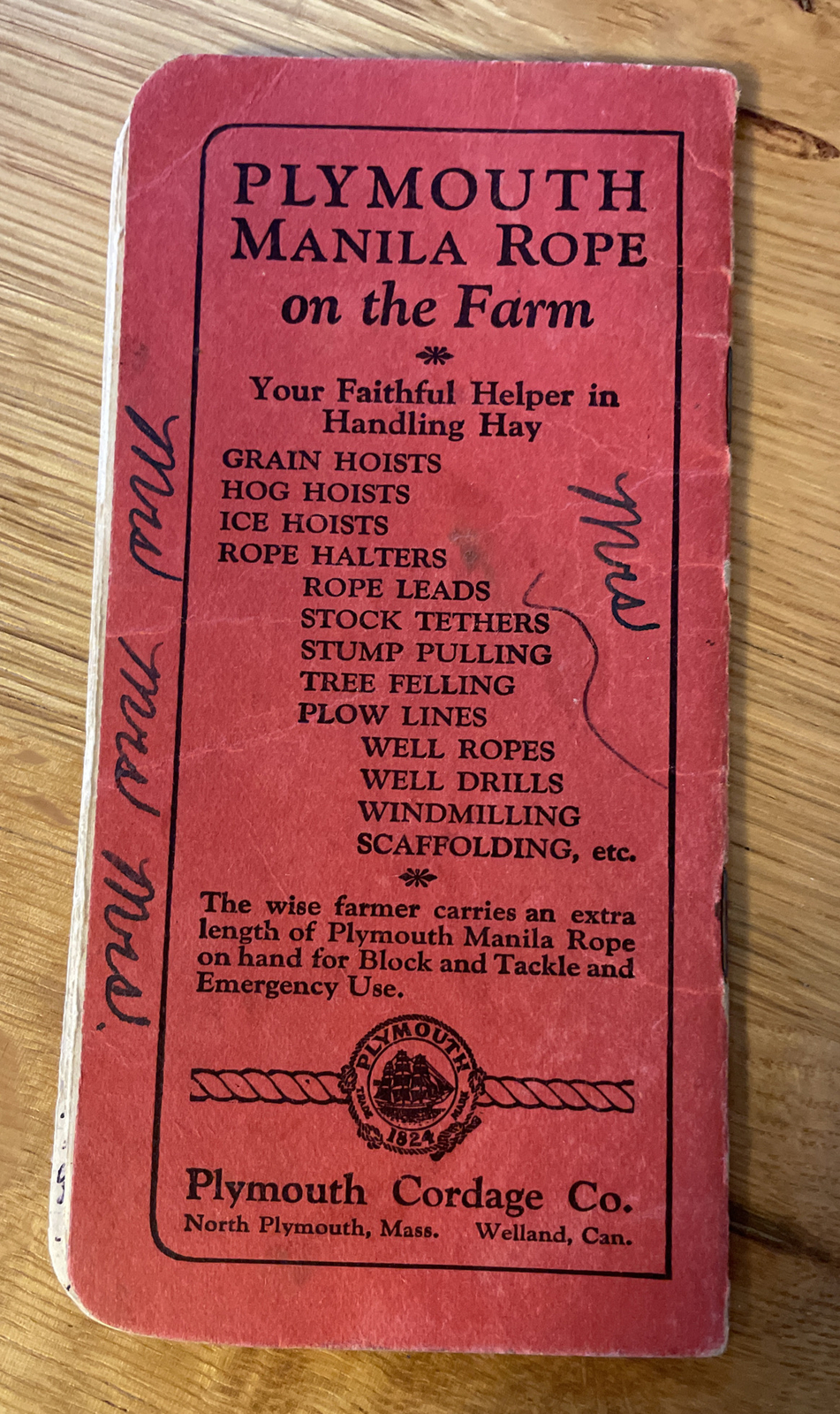 Vintage Collectible Plymouth Binder Twine 1925 Farm Booklet