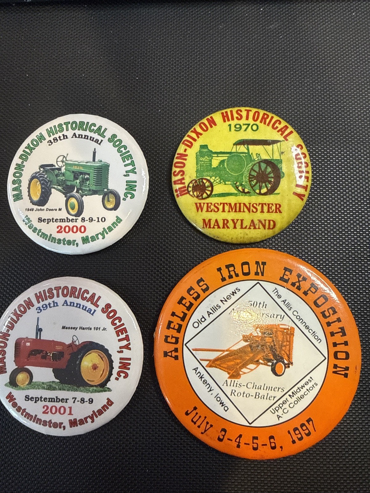Tractor Ageless Iron Mason Dixon Historical Society Pins 1970-2001