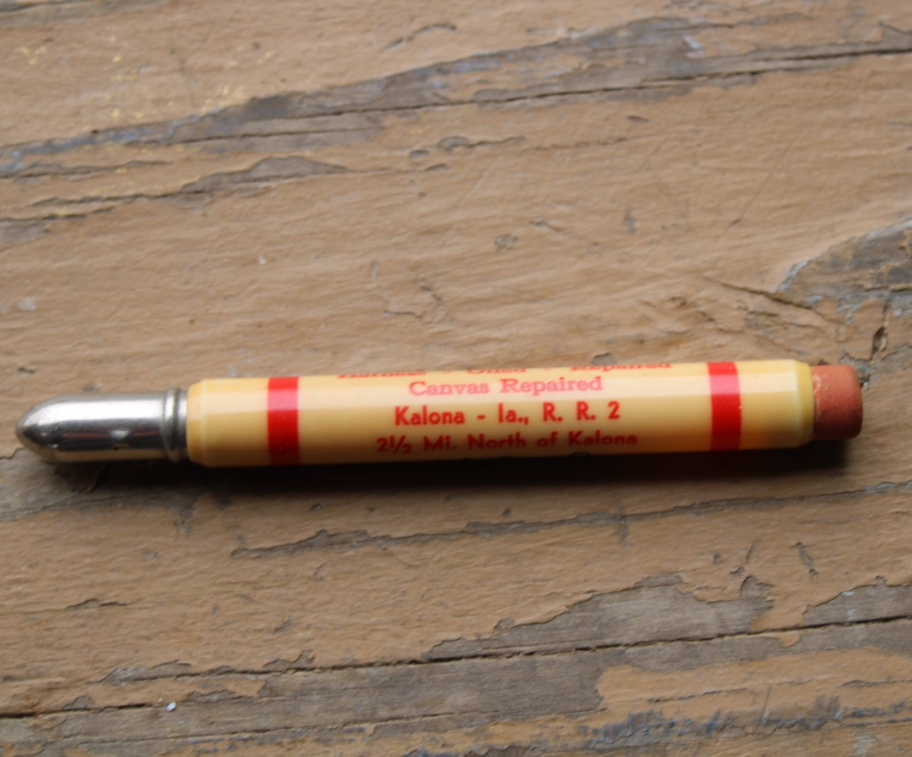 COVER WAGON GRAPHIC 1950s NOAH YODER HARNESS REPAIR Old Kalona IA Bullet Pencil
