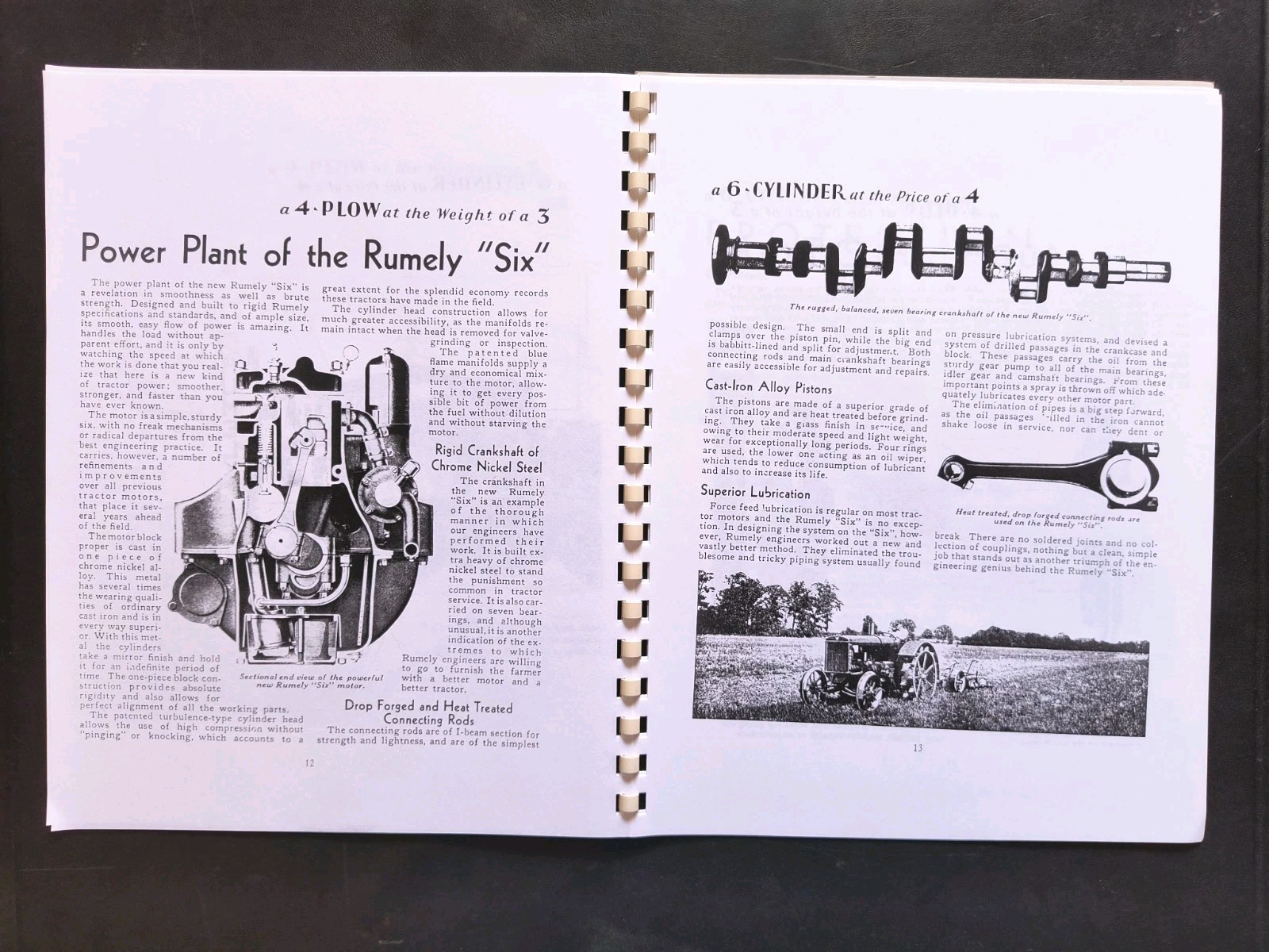 1920s Rumley 6 Tractor Dealer Brochure Owners Manual Print Advertising Reprint