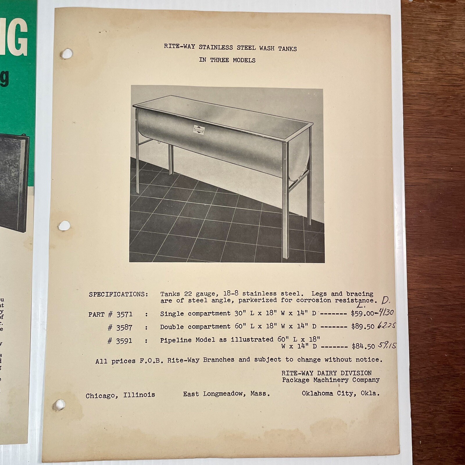 Rite-Way Dairy Farm Equipment Salesman Ads Memos Pamphlets 1950s lot 27 pieces