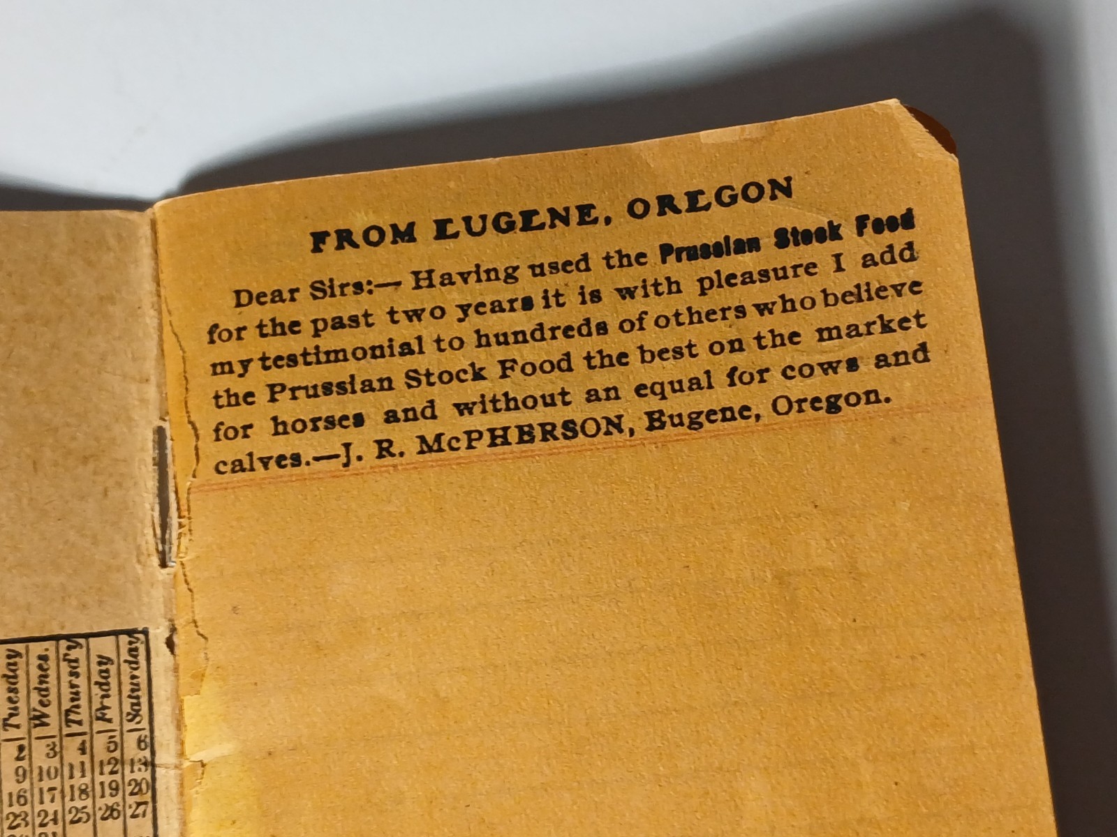 1906 Vintage Farm Ledger Prussian Food Advertising Cow Pig Sheep Horse Graphic