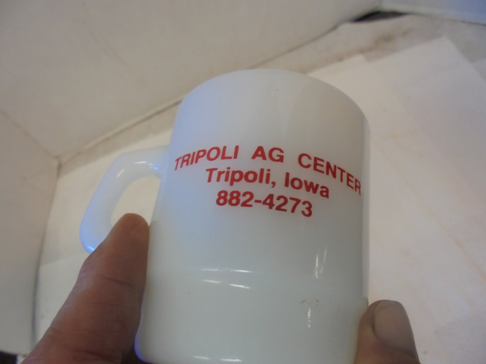 white glass coffee mug tripoli ag center tripoli iowa oven proof