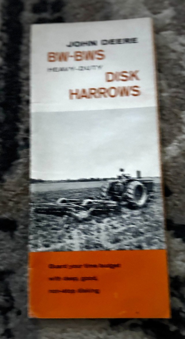 John Deere BW-BWS Heavy Duty Disc Harrows for 1961 Brochure DCPA26