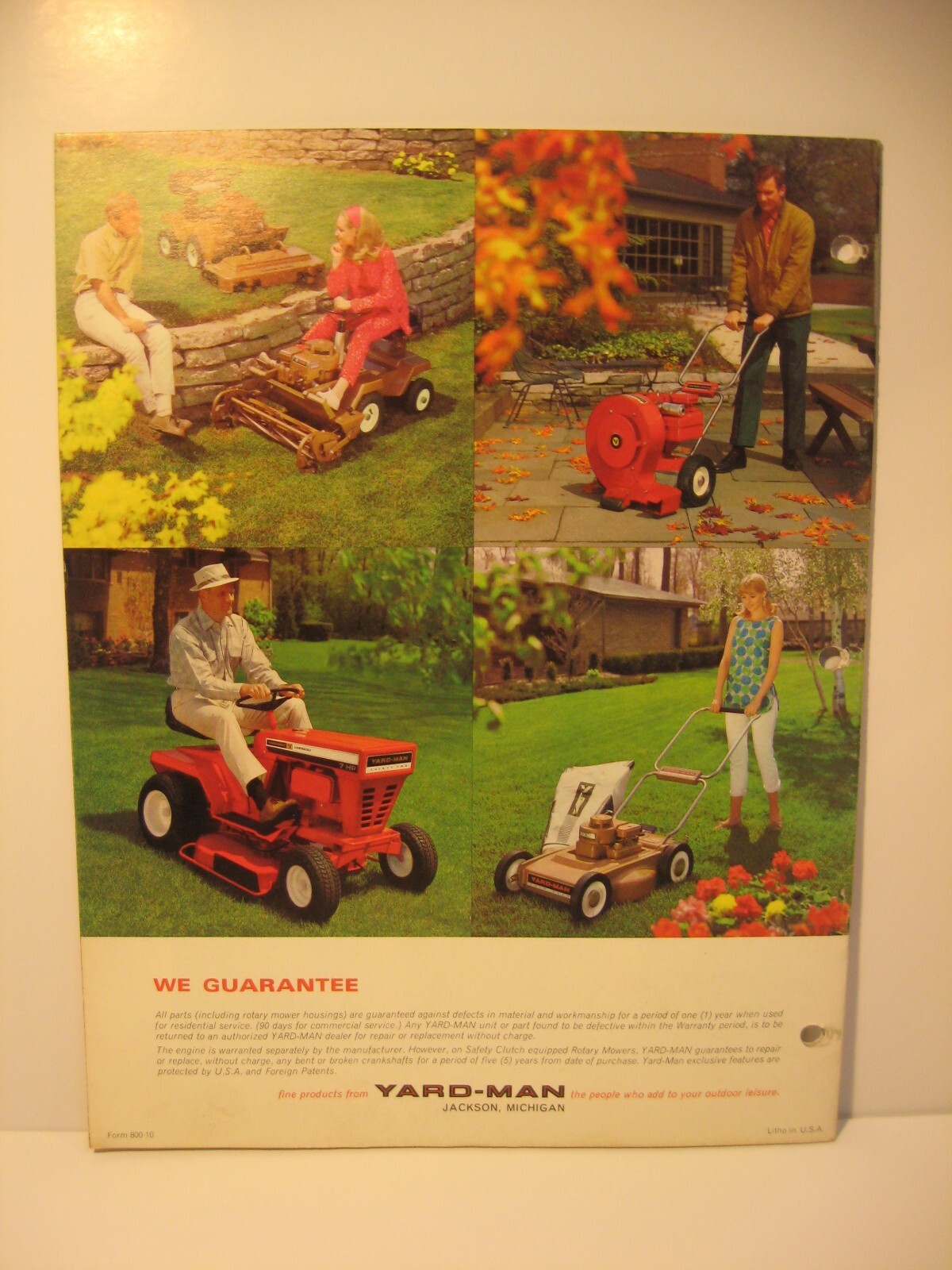 Yard-Man Lawn Mower Sales Brochure 1968 Tillers Snow Thrower