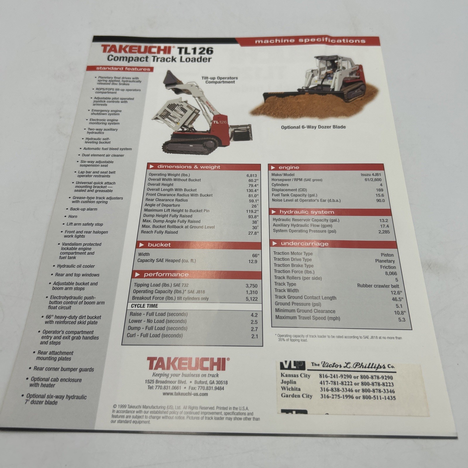 Takeuchi TL126 Compact Excavator Brochure