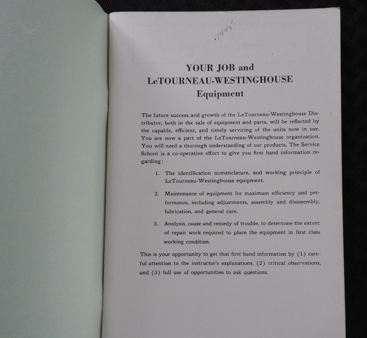 1953 1956 LeTourneau-Westinghouse Tractor Service School Manuals Peoria IL