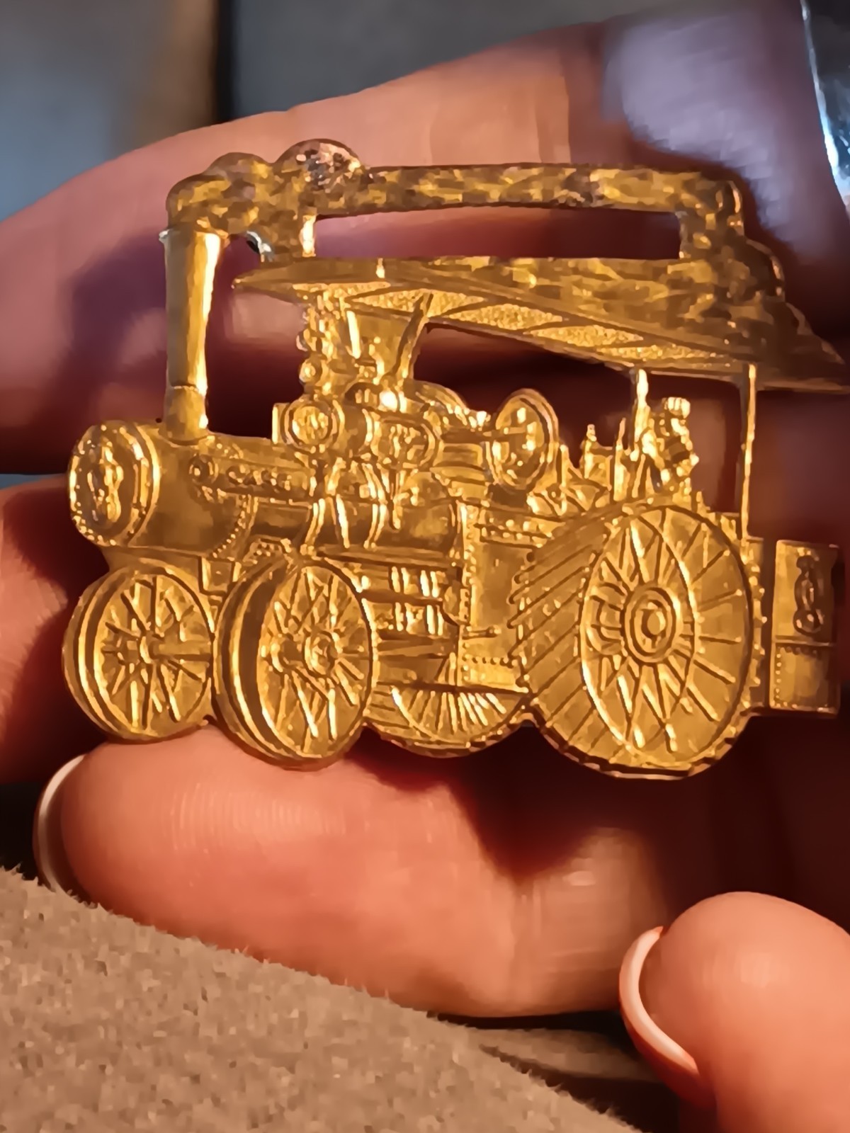 Case Steam Engine Watch Fob Advertisement Promotion Antique