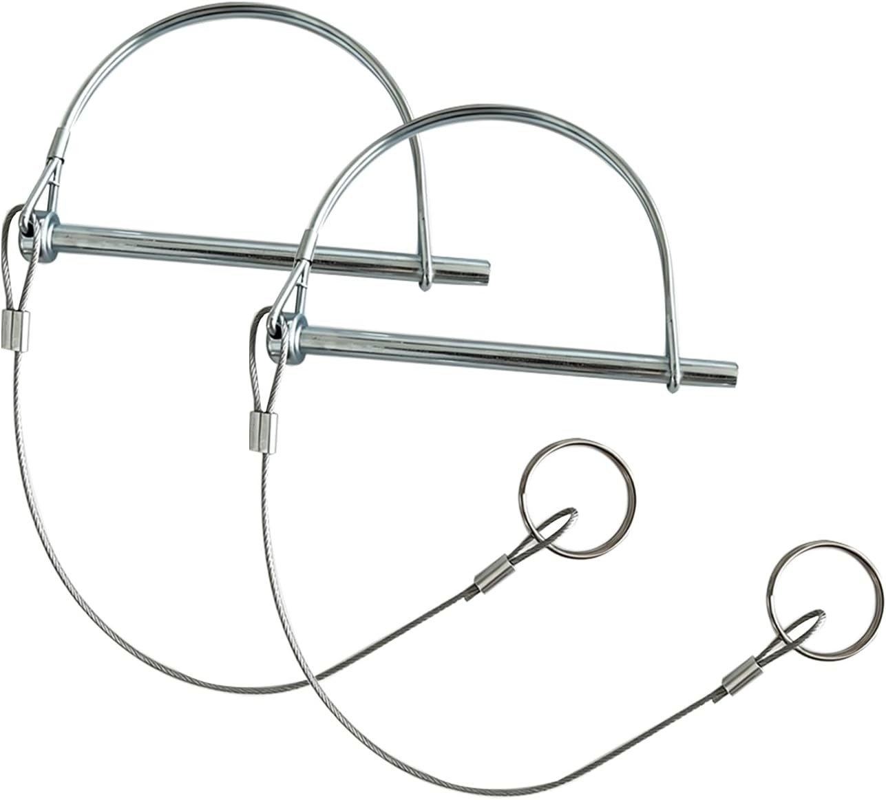 2 Pack 1/4in Trailer Hitch Pin with Anti-Loss Cable – 4 Inch Long Coupler Safety