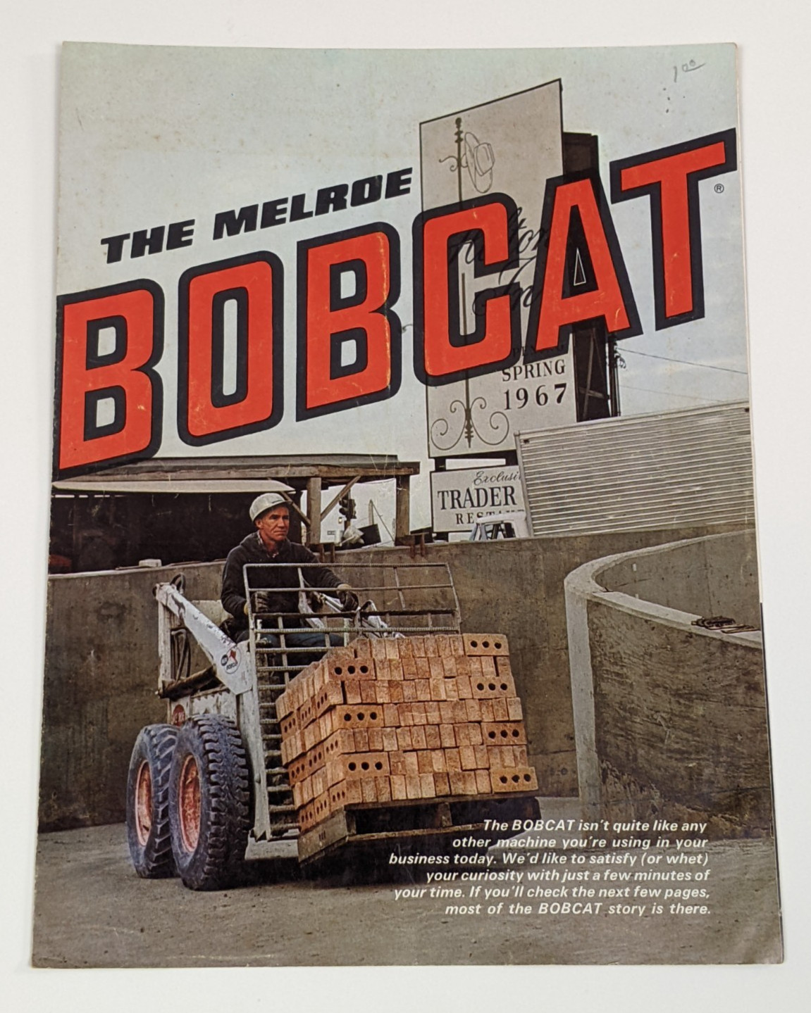 Vintage 1967 Melroe Bobcat Skid Steer Loader Sales Brochure 500 Specs Gwinner ND