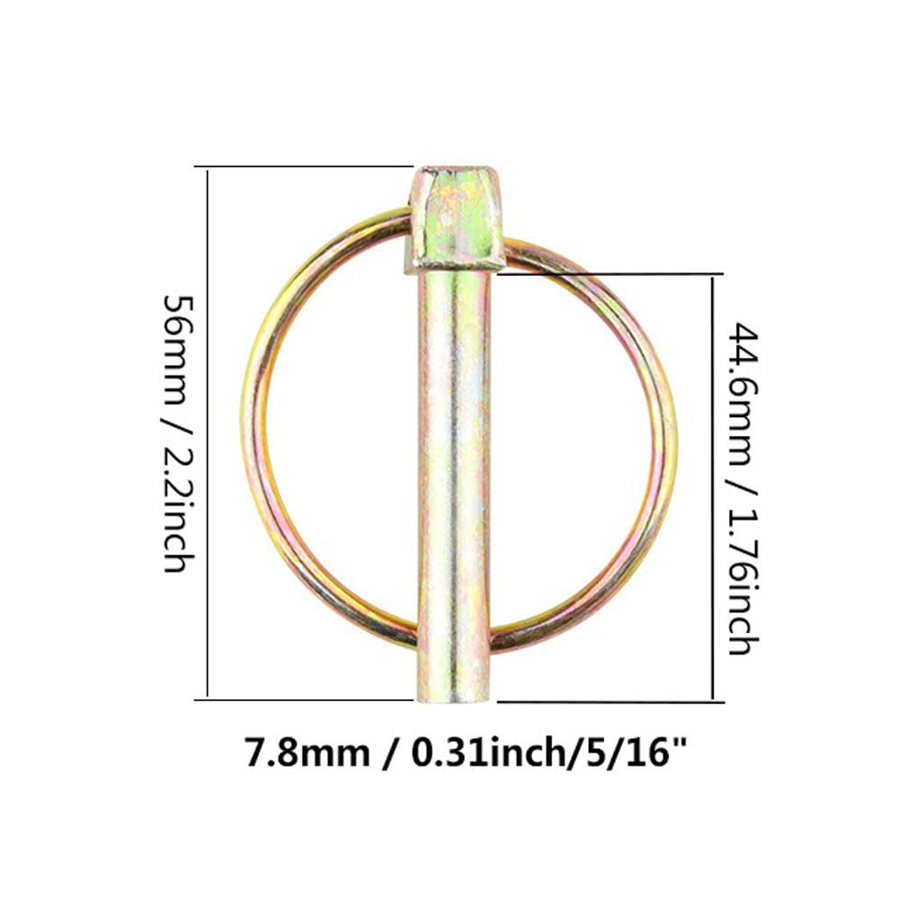 8 PCS 5/16 Lynch Pin, Lynch Pin Assortment Kit,Linch Pin with Ring, Heavy Duty L
