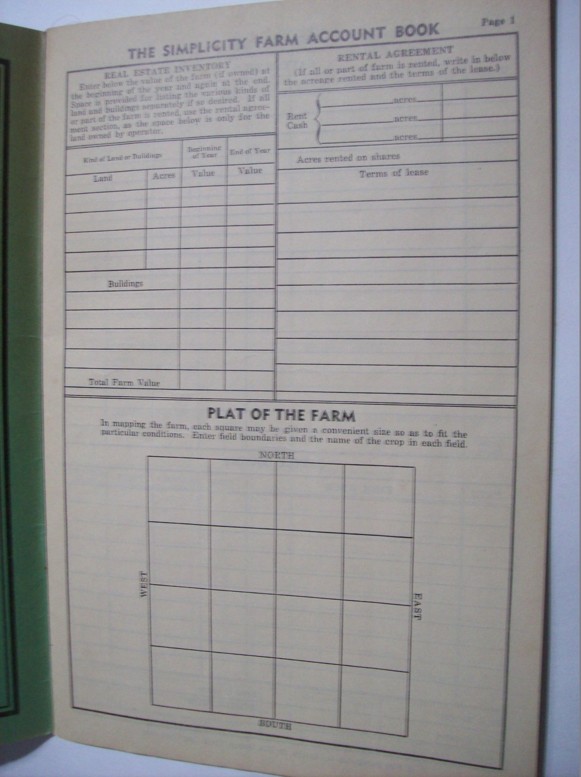1948 FARM RECORD BOOK, NATIONAL FARM LOAN ASSOCIATION, BARABOO WIS. and MORTGAGE