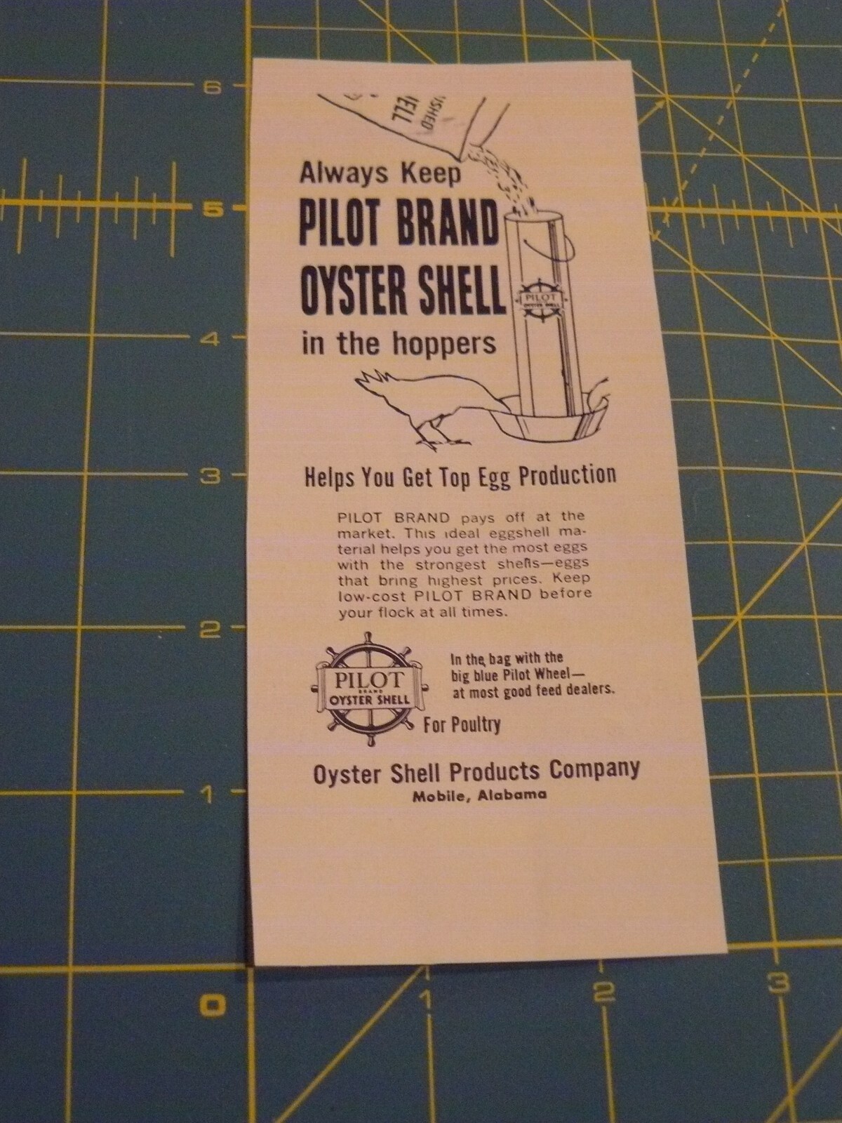 The Farm QRTLY -ADS -SUMMER 1961- PILOT BRAND OYSTER SHELL / Mobile, AL