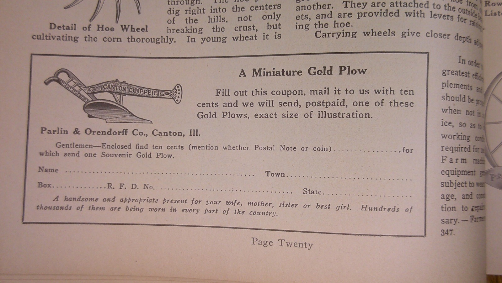 antique Advertising product booklet Parlin & Orendorff (P&O) Plow Canton, Ill 6B