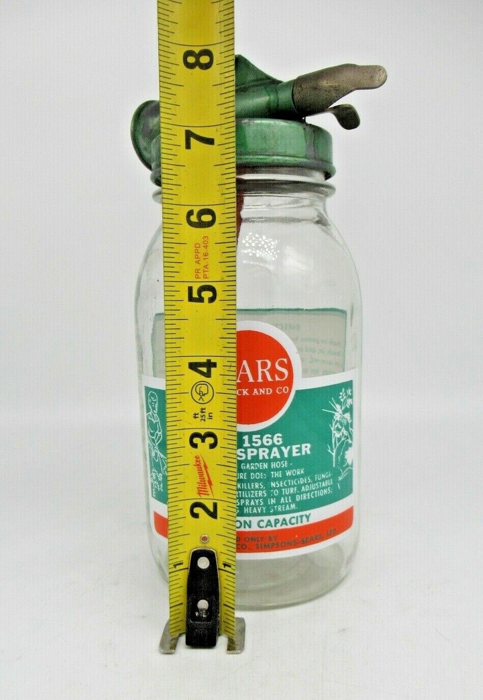 Vintage 1960&rsquo;s Metal Sears Chemical Lawn Fertilizer Glass Sprayer