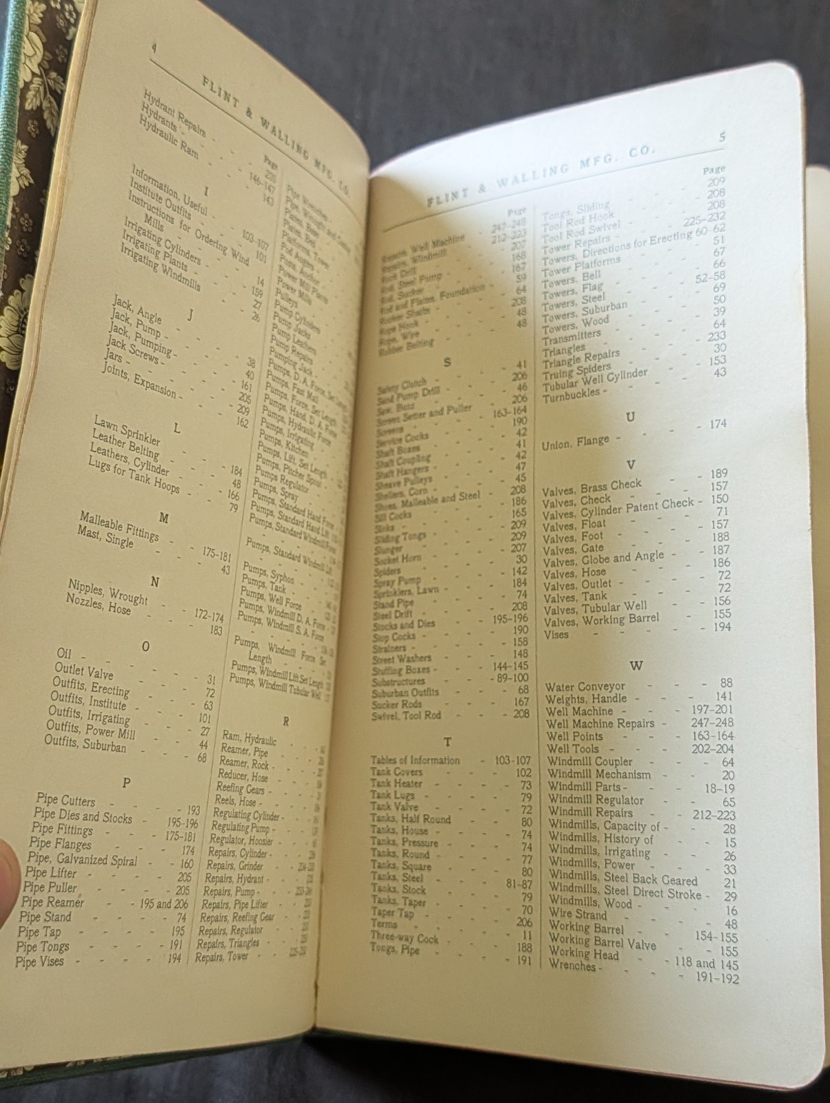 1901 Flint and walling Star windmill hardbound catalog. Windmills, Sawmill, ect.