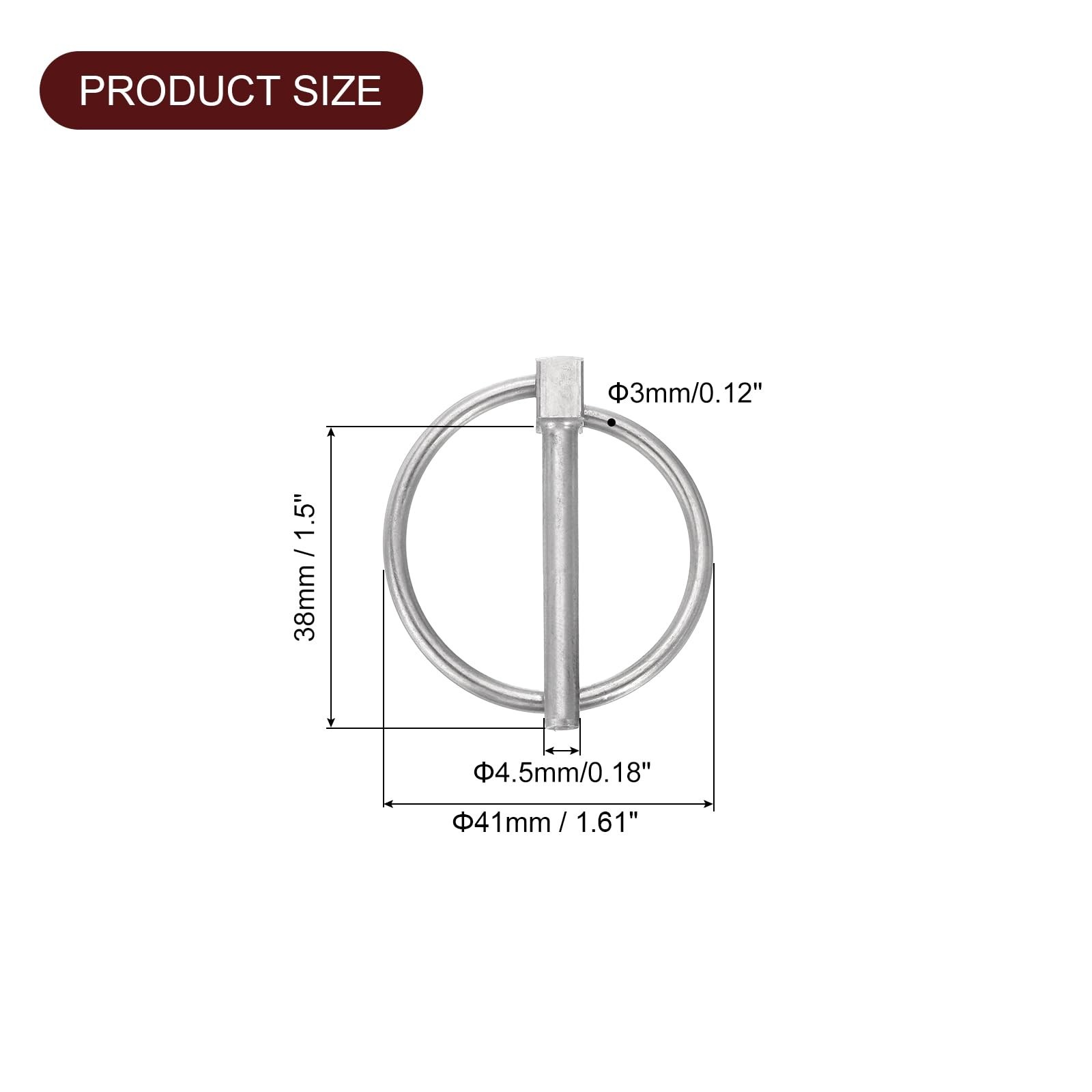 5Pcs Stainless Steel Linch Pins 3/16&Prime; x 1-1/2&Prime; with Ring for Boat Kayak Trailer