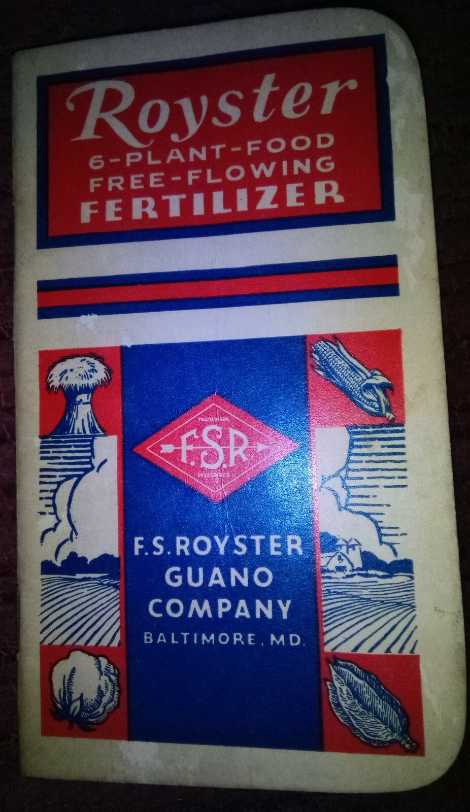 Royster Fertilizer Notebook Memo Book 1954