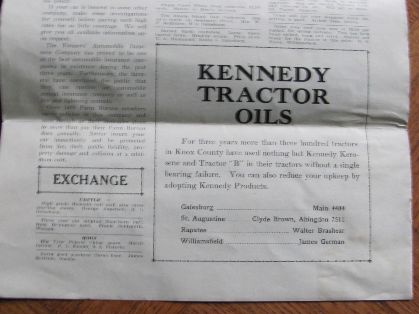 1925 KNOX COUNTY GALESBURG ILLINOIS FARM BUREAU MEMBER NEWSPAPER