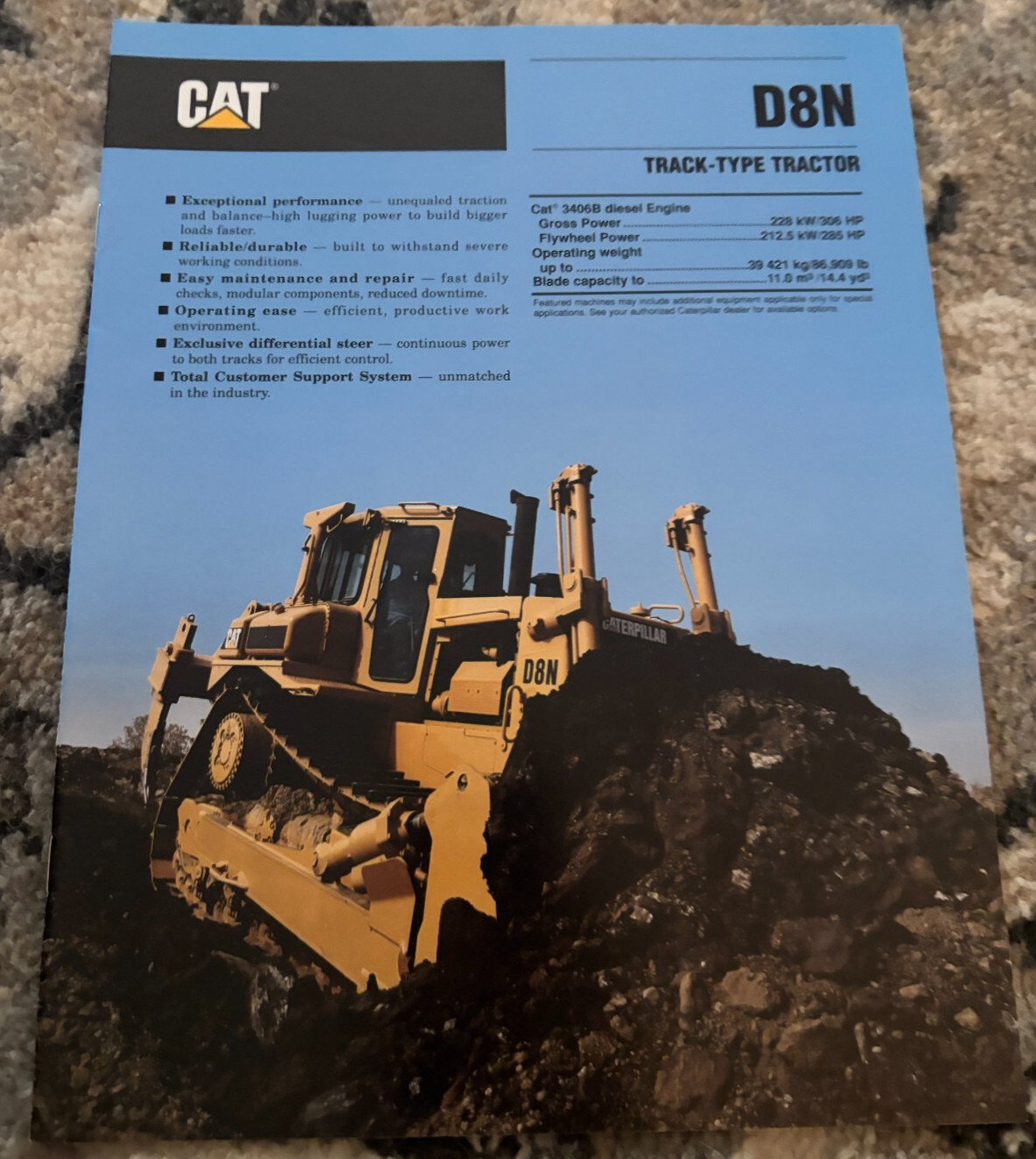 Caterpillar CAT D8N Crawler Tractor Dozer Brochure FCCA25