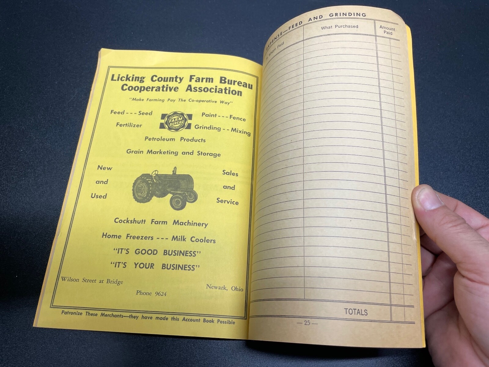 Licking County Ohio Farm Account Book & Income Tax Record 1954 Booklet Unused