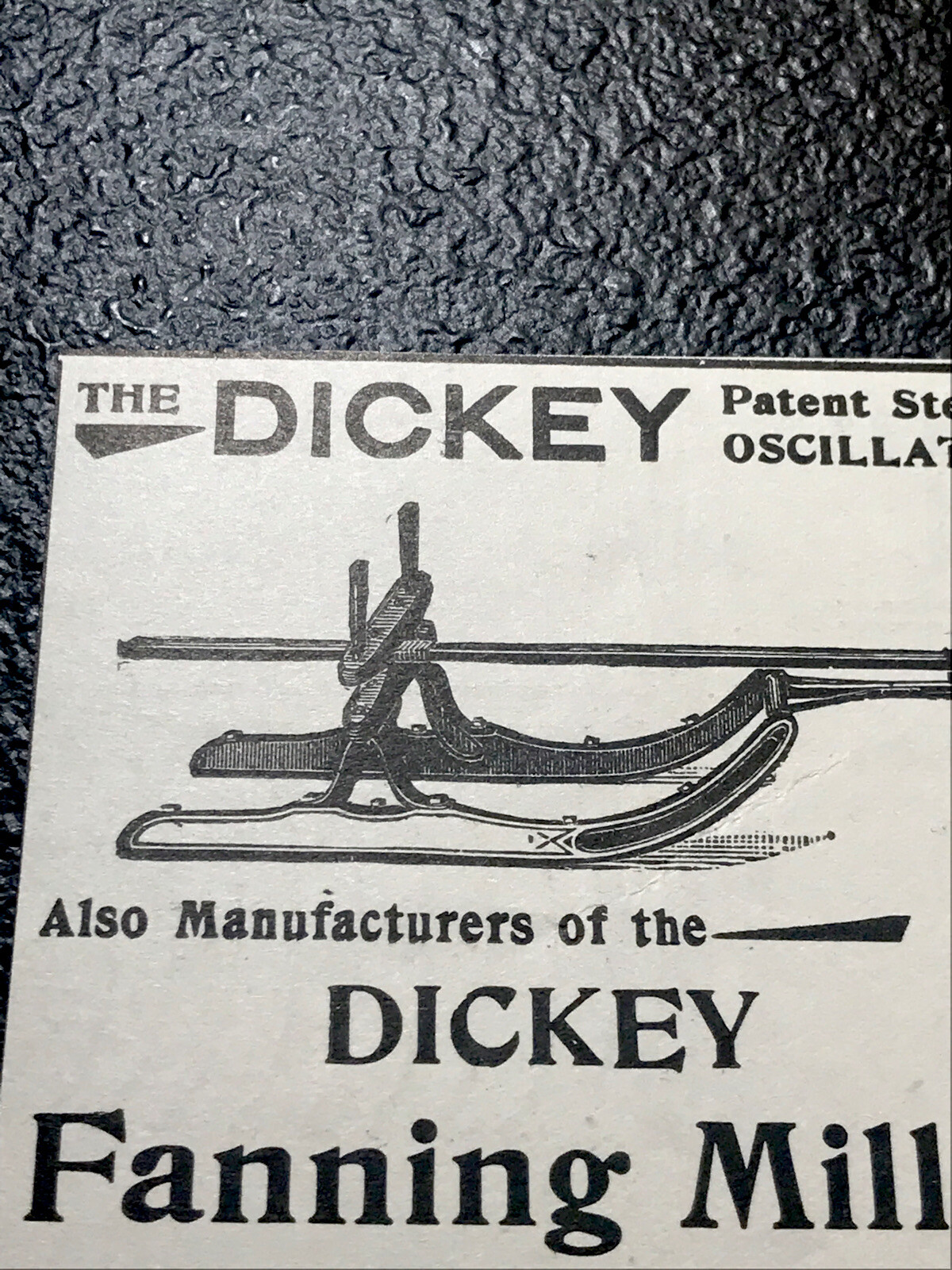 1897 Dickey Bob Sled & Fanning Mills Farm Advertising – Racine – Wisconsin