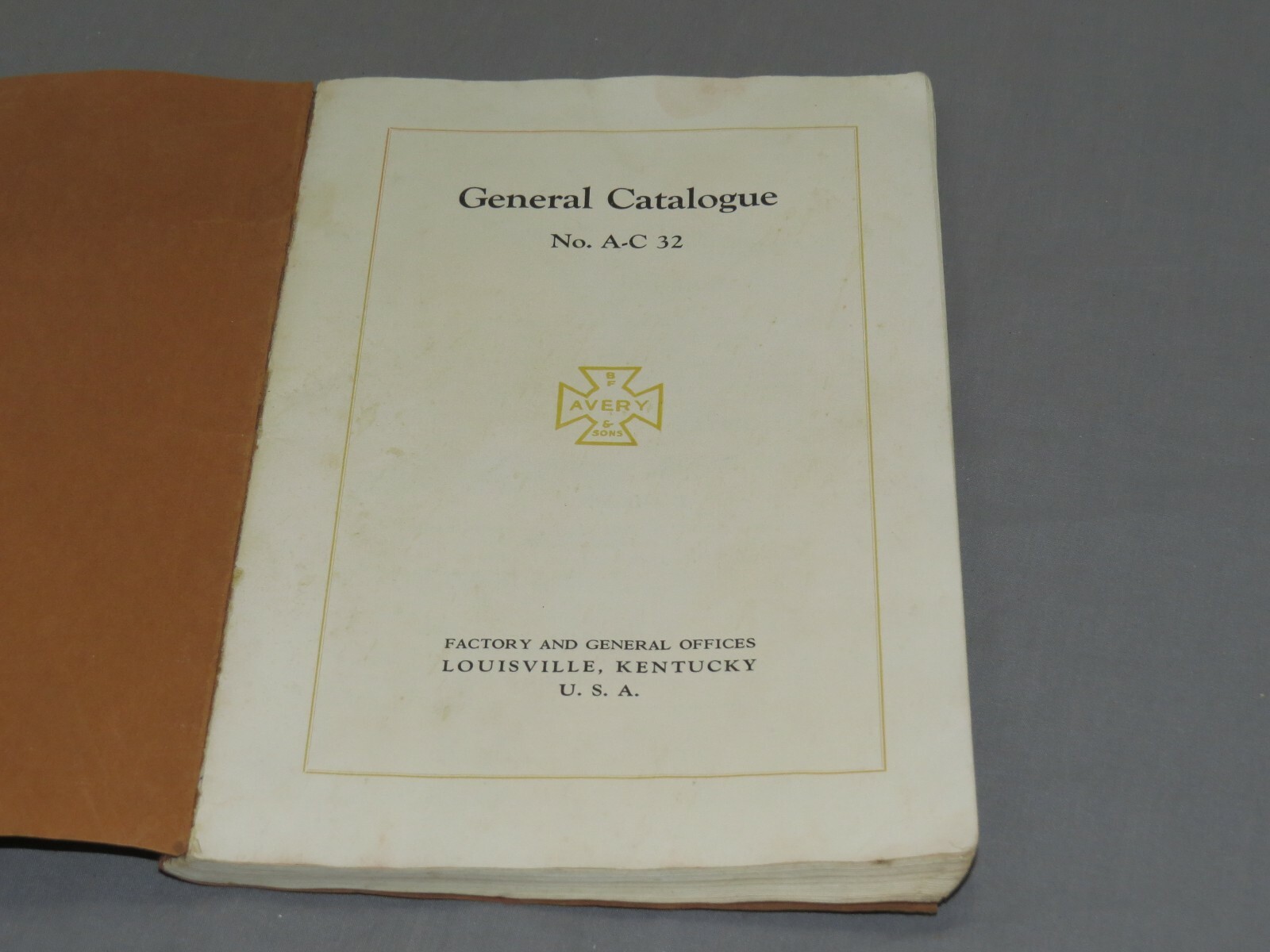 Vintage BF Avery Plows Implements GENERAL Catalog Color Plates 90pgs 32